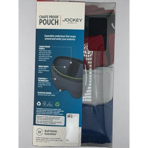 Jockey ActiveMicro Chafe Proof Pouch Boxer Briefs 3-Pack Microfiber NEW Large - Picture 8 of 9